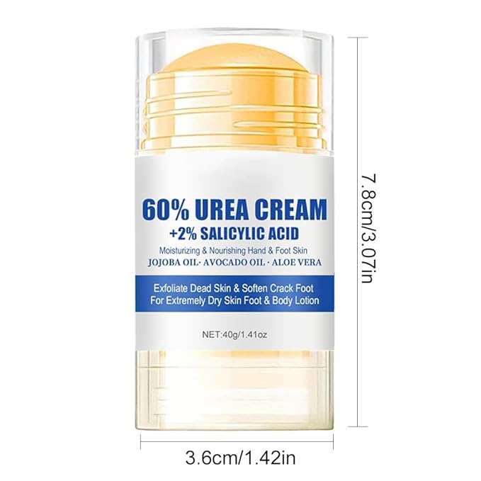 Urea Cream 60% Urea Foot Care Stick, Foot Care Cream for Feet Callus Remover and Relieves Cracking, Feet Moisturizer Stick for Dry Cracked Heels, Hands, Knees (1)
