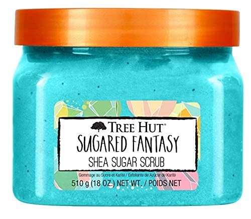 Tree Hut Sugared Fantasy Shea Sugar Scrub, Exfoliating, Hydrating & Moisturizing Body Scrub with Shea Butter & Nourishing Essential Oils, Smooth & Soften Skin, 18 oz