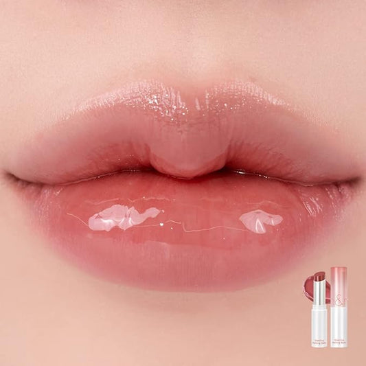 rom&nd GLASTING MELTING BALM #06 Kaya Fig - Vegan K-Beauty Tinted Lip Balm for Crystal Water-Gloss Shine, Deep Hydration & MLBB Rosy Nude Color | Non-Sticky, Long-Lasting Comfort for All Ages