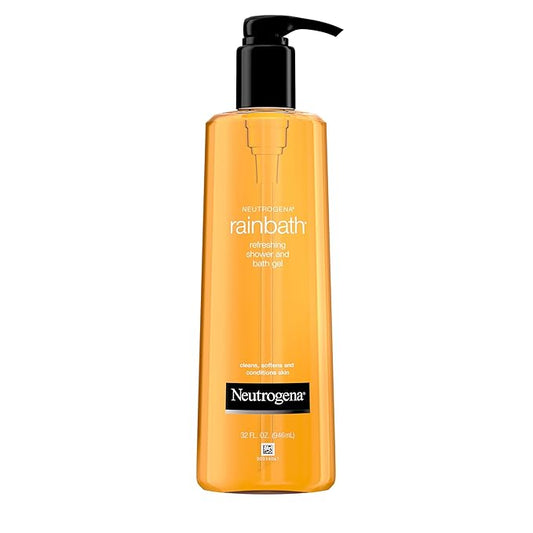 Neutrogena Rainbath Cleansing Shower & Bath Gel, Daily Moisturizing Body Wash Cleanser & Shaving Gel for Men & Women, Clean-Rinsing Creamy Lather for Softer & Smoother Skin, Original Scent, 32 fl. Oz