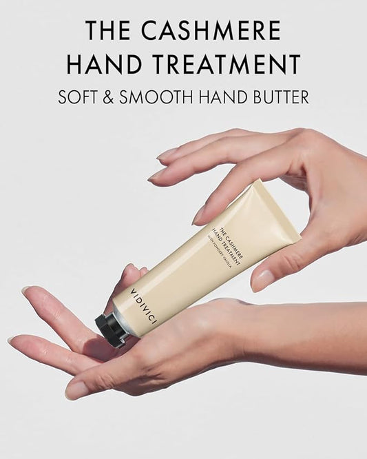 VIDIVICI The Cashmere Hand Cream with Shea Butter – Powdery Vanilla Scented Moisturizer for Dry & Cracked Hands – Repairs Skin Barrier – Soft Silky Texture – 1.69oz