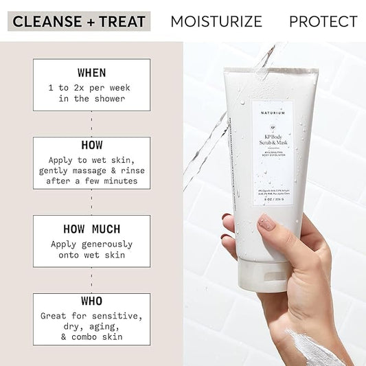 Naturium KP Body Scrub & Mask for Keratosis Pilaris, Bump Eraser Shower Scrub & Exfoliator for Skin, 8 oz
