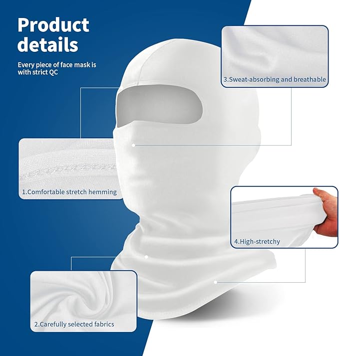 YESLIFE UPF 50+ Balaclava Ski Mask, Motorcycle UV Protector, Motorcycle Helmets Face Mask for Men and Women