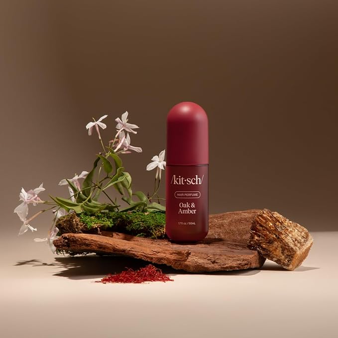 Kitsch Hair Perfume for Women - Oak & Amber | Clean, Deodorizing & Patented Odor-Eliminating Technology Hair Spray & Body Mist - Freshen Hair, Body & Pillows- Berries and Blooming Jasmine Scent - 50mL