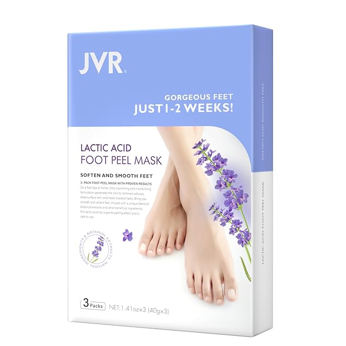 Foot Peel Mask - 3 Pairs - Exfoliating Peeling Callus Remover, Repairs Cracked Heels & Dead, Dry Skin, for Smoother and Softer Feet (Lavender)