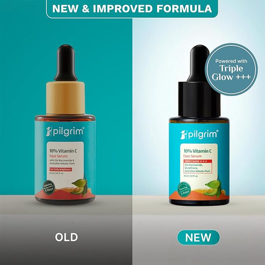 10% Vitamin C Face Serum by Pilgrim | Anti Aging Facial Serum with 5% Niacinamide & Kakadu Plum | Reduces Fine Lines, Smooths Skin Texture & Improves Radiance | 1.01 Fl Oz (30ml)