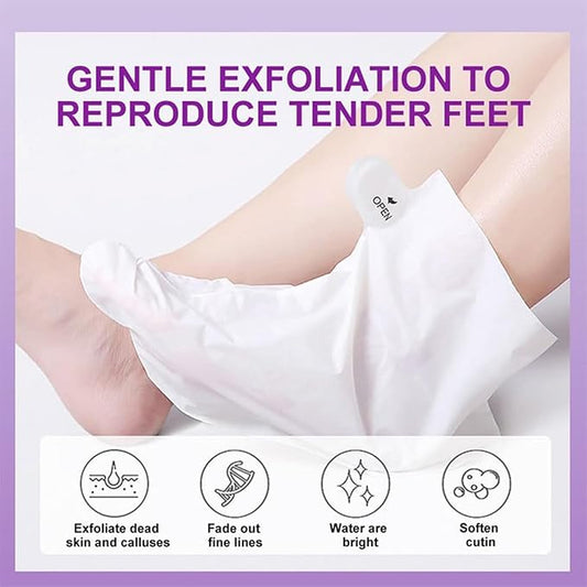 Foot Peeling Mask, Callus Remover for Feet, Foot Mask for Dry Cracked Feet & Callus, Remove Dead Skin, Dry, Spa, Made with Aloe Vera Extract, Lavender, Repair Rough Heels Soft Smooth Touch(2 Pairs)