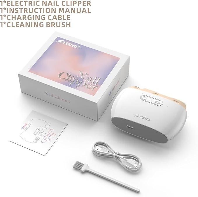 Electric Nail Clipper, Electric Nail Trimmer Suitable for Children, Adults, and Elderly, Automatic Nail Clipper with 2 Adjustable Speeds, Nail Clippers with LED Light and Chip Storage Box