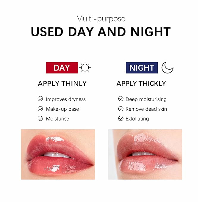 Overnight Lip Mask for Dry Lips, Intensive Hydrating Lip Sleeping Mask with Shea Butter, Repairs Flaky & Chapped Lips While You Sleep, Wake Up to Softer, Smooth Lips (Blueberry)