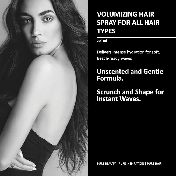 pH PURE HAIR Sea Salt Spray for Beach Waves - Volumizing Hair Spray for All Hair Types - Lightweight Unscented Formula for Textured Wavy Hair - Perfect for Curly, Wavy & Straight Hair - 6.76 Oz