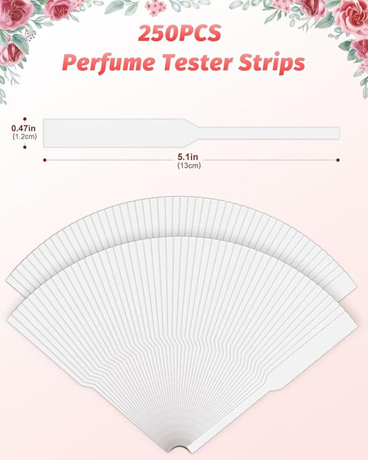 250/500/1000/2500 Pieces Perfume Tester Strips, Disposable Fragrance Test Strips, Pure White and Strong Absorbent, Fragrance Blotter Strips, Scent Strips, for Fragrances Essential Oils Spice