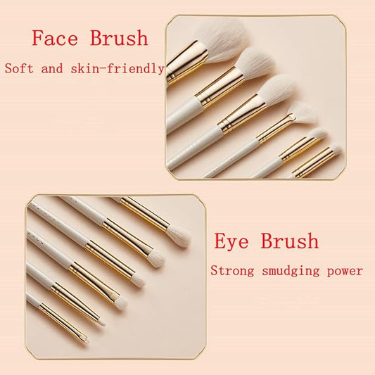 Makeup brush gift set: 14 piece professional makeup brush advanced synthetic kabuki brush set foundation make-up powder blusher eye shadow concealer high gloss brush mixed makeup brush set