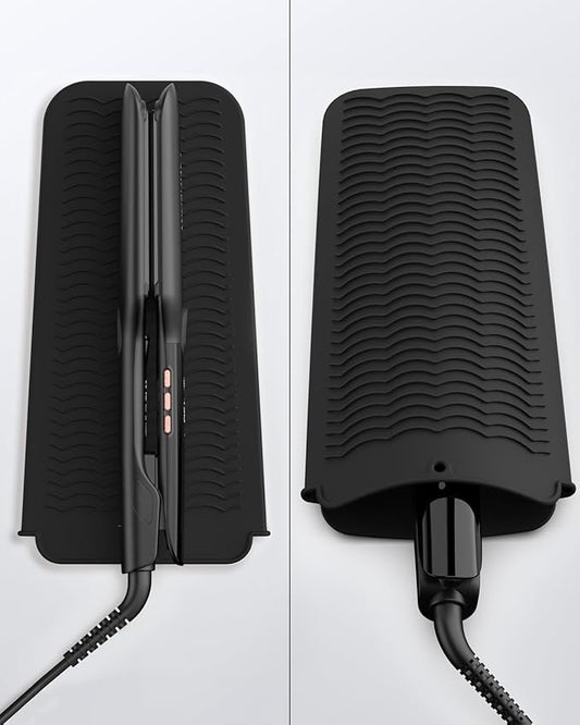 1.75 Inches Flat Iron Hair Straightener with Heat Resistant Silicone Mat Pouch, Professional Ceramic Ionic Dual Voltage Straightener for Less Frizz, Shinier & Smoother Hair