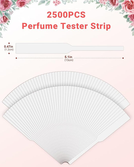 2500 Pieces Perfume Tester Strips, Disposable Fragrance Test Strips, Pure White and Strong Absorbent, Fragrance Blotter Strips, Scent Strips, for Fragrances Essential Oils Spice