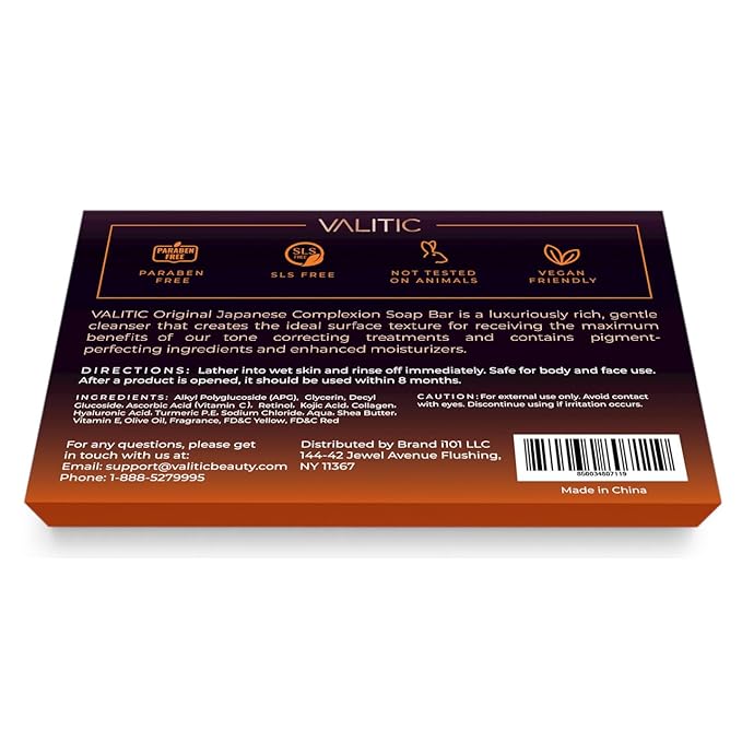 VALITIC Kojic Acid and Turmeric Dark Spot Corrector Soap – Skin Care Cleansing Duo - 2 Soap Bars and 200 Melting Paper Sheets - Infused with Vitamin C, Retinol and Collagen