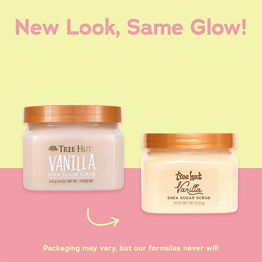 Tree Hut Vanilla Shea Sugar Exfoliating & Hydrating Body Scrub, 18 oz