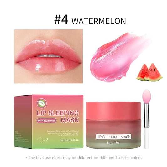 Overnight Lip Mask for Dry Lips, Intensive Hydrating Lip Sleeping Mask with Shea Butter, Repairs Flaky & Chapped Lips While You Sleep, Wake Up to Softer, Smooth Lips (Watermelon)