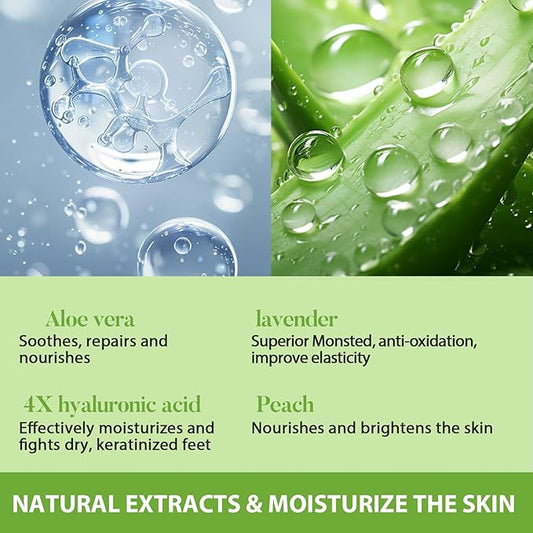 4 Pack Foot Mask, Aloe Vera Hydrating Foot Mask, Deep Exfoliation for Smooth Feet, Foot masks for Removes Dead Skin and Calluses, Nourishing Formula with Soothing Aloe