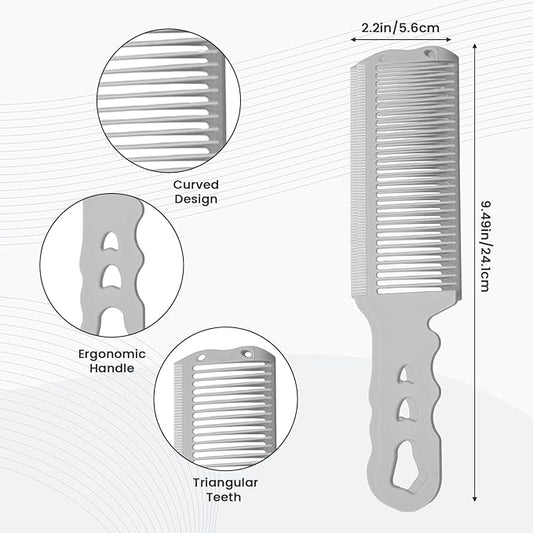 Fade Comb for Men-4PCS Fade Guide for Men Haircut Kit Includes Silicone Haircut Band,Barber Comb and Hairdressing Brush,Self Hair Cutting Tools for Home & Salon Use(Black Hairband)