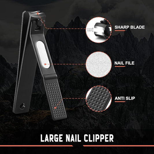 BEZOX Toe Nail Clippers Set of 2 - Stainless Steel Toenails Clippers for Thick Nails for Seniors, Fingernails Clipper for Men and Women - Sharp Nail Cutters and Nail Trimmers