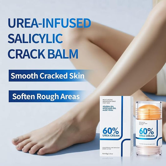 Foot Care Urea Cream Stick 60% Urea Deeply Moisturising with Rapid Absorption Nourishes Dry Skin Removes Dead Skin Suitable for Feet, Knees and Elbows 40g