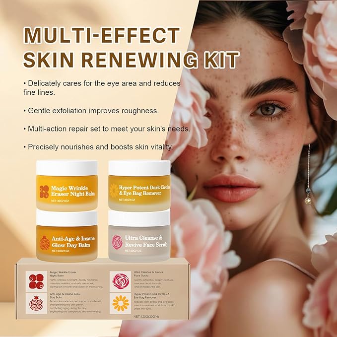 Froya Mature Skin Care System, 4-In-1 Set with Pomegranate, Arctic Rosehip & Mountain Arnica & Squalane, Hydrating & Nourishing Formula, Supports Smooth, Healthy & Radiant-Looking Skin