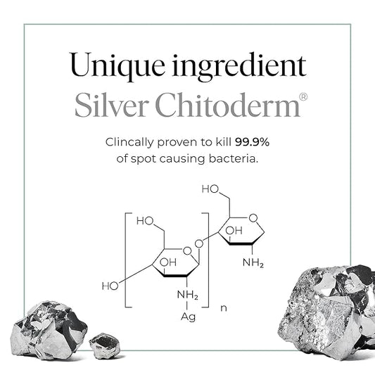 47 Skin | Hydrating Face Serum with Silver Chitoderm for ALL Skin Types | Clears Acne, Prevents & Heals Breakouts & Blemishes, Repairs Scars | Moisturises and Nourishes For Smooth Skin | 15ml