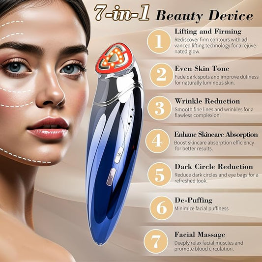 Red Light Therapy Device – Facial Tightening & Anti-Aging LED Tool for Face, Eyes & Jawline –Skin Firming & Wrinkle Smoothing – Handheld Home Beauty Device