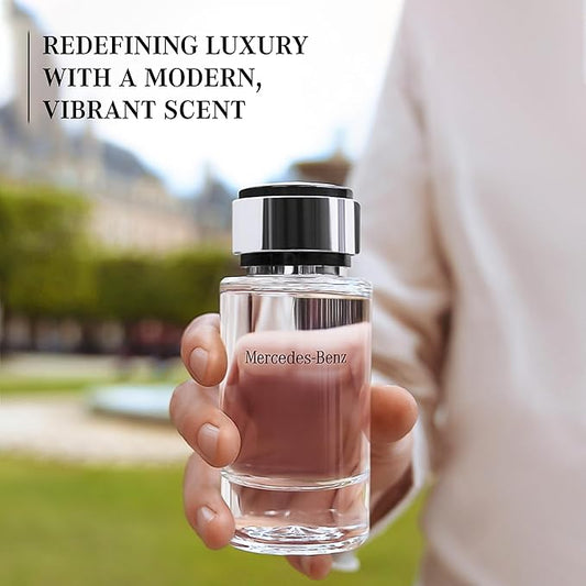 Mercedes Benz Cologne for Men - 4 Fl Oz - Eau De Toilette Perfume Spray for Man - Woody & Musky Scent - Luxury Long Lasting Fragrance with Notes Of Violet leaves, Cascalone & Vetiver