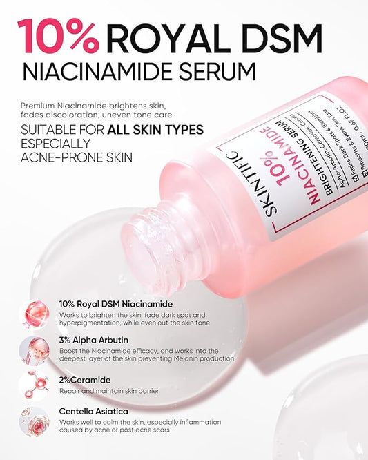 10% Niacinamide Serum with Alpha Arbutin, Ceramide & Centella Asiatica – Brightens Skin, Maintains Skin Barrier