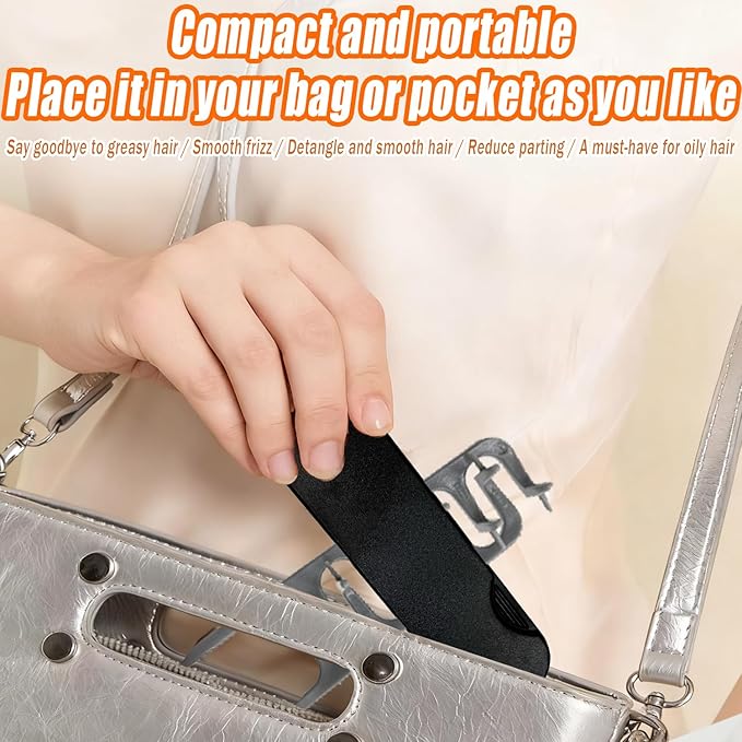 Texture Comb, Voluminous Wide Toothed Hair Comb,Travel Folding Design, Wide & Fine-Toothed Dual-Purpose SetBangs Seam Grooming Accessory for Women Men, ABS plastic with textured grip(1 SET)