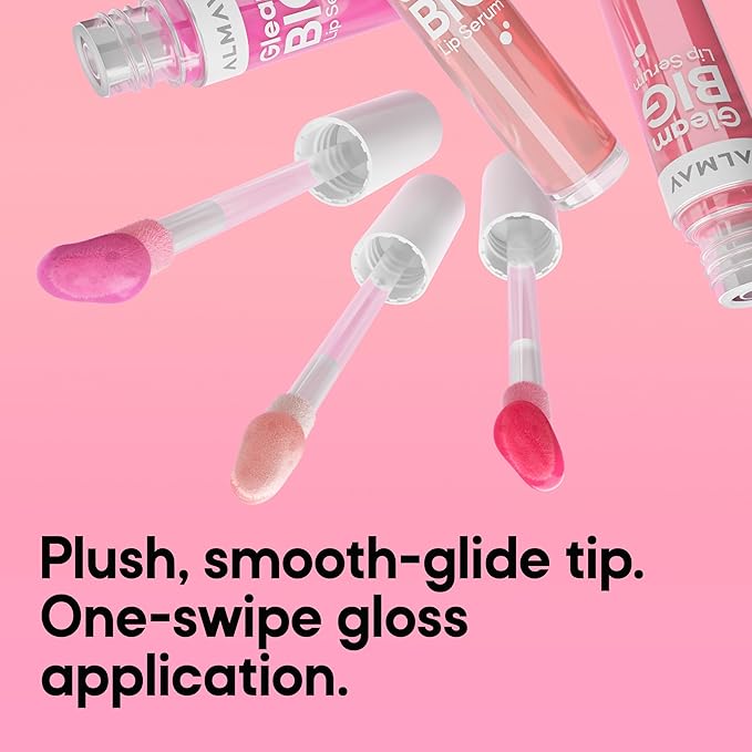 Almay Gleam Big Lip Serum, Hydrating and Moisturizing, Hypoallergenic Lip Gloss, Non-Sticky, 300 Make Your Mauve, 0.13 fl oz