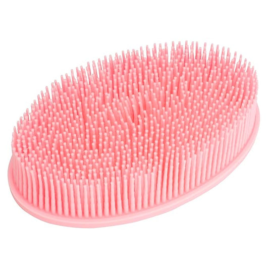 DNC Exfoliating Silicone Body Scrubber Shower Bath Body Brush Easy to Clean, Lathers Well, Eco Friendly (Pink)