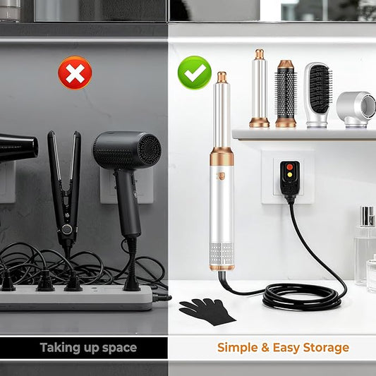 5 in 1 Blow Dryer Brush Set,Hot Air Styler Negative Ion Air Curling Wrap Air Curler, Round Brush Blow Dryer Curling Iron Hair Styling Tools Gift for Dry,Volumize, Straight,Curl,100-120V