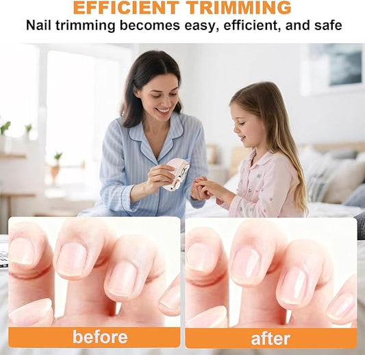 Electric Nail Clipper, New 2 in 1 Automatic Nail Trimmer, ElectricNail with Polishing, Manicure Set Multifunctional Nail Trimmer for Baby, Kids, Adults, Seniors (White)