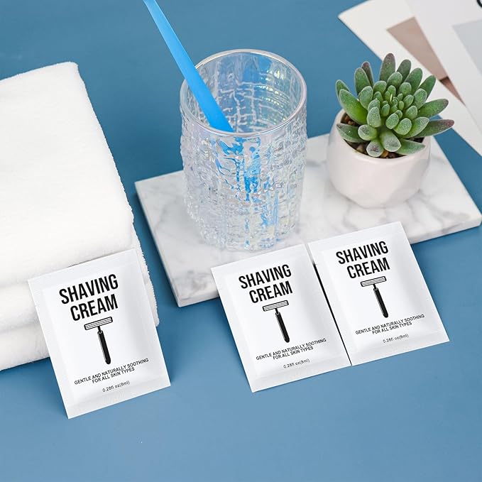 Travel Shaving Cream Bulk for Men 8ml/0.28fl oz,Disposable Shaving Cream in Bulk Individual Travel Shave Cream for Hotel Homeless Charity Home Nursing(Unscented,Pack of 200)