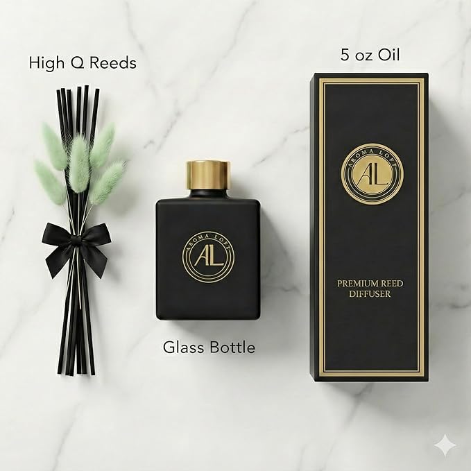 Christmas Reed Diffuser - Holiday Diffuser - Balsam Fir Reed Diffuser- Home Decor Gifts -Mens Bathroom Decor(Fresh Balsam)