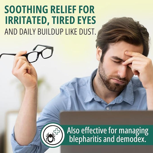 200Pcs Tea Tree Eyelid Wipes – Tea Tree Oil Eye Wipes for People with Dry Eyes & Allergies – Gentle Eyelid Cleanser with Hyaluronic Acid – Individually Wrapped & Biodegradable - 2 Pack