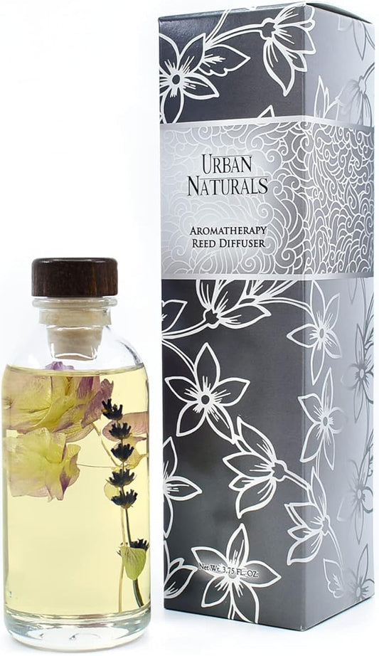 Urban Naturals Garden Lavender Reed Diffuser Oil Set with Reed Sticks – Calming, Herbal Fragrance - Made in The USA
