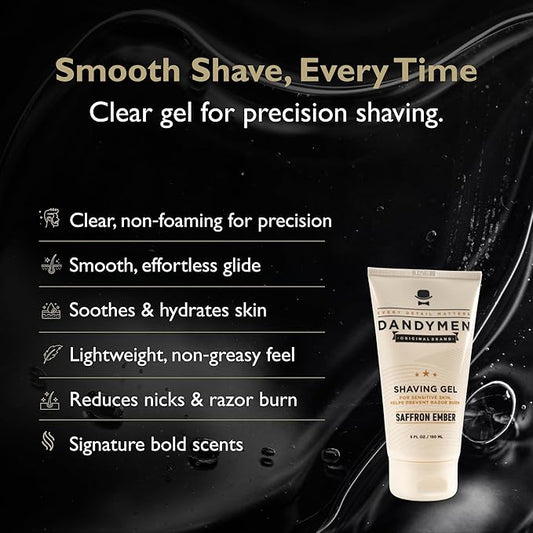 Shave Gel – Precision Shave with Hydration – 5 oz (1-pack, Saffron Ember)