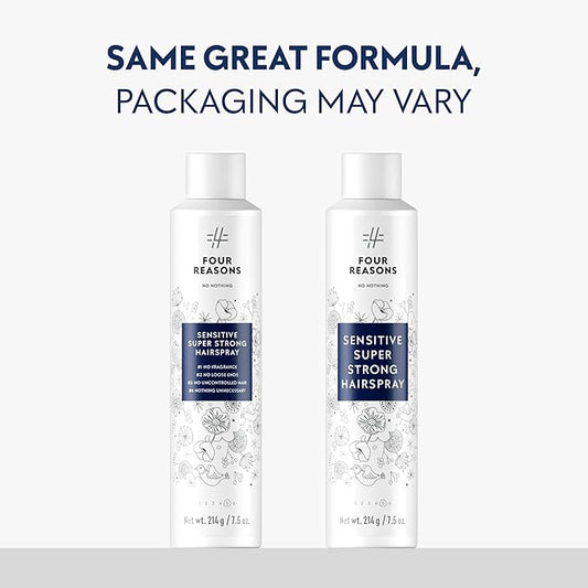 No Nothing Sensitive Extra Hold Hairspray, Unscented Finishing Spray for Styling, Wind & Humidity Protection, Reduces Frizz & Split Ends, Flexible Brushable Hold, Hypoallergenic - 2 Pack (7.5 oz Each)