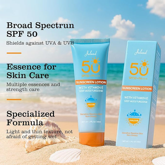 Sunscreen for Face, UV Defense Hydro Calming Sunscreen, SPF 50+, with Vitamin C, Moisturizing Daily Protection for Sensitive Skin, 1.7 Fl Oz