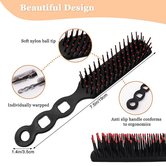 NICEMOVIC Hair Brushes Bulk 6 Pack for Women, Homeless Bulk Hair Brush Comb Set, Disposable Individually Wrapped Homeless Care Package Supplies Bulk Hair Combs Hygiene Supplies for Shelter and Hotel