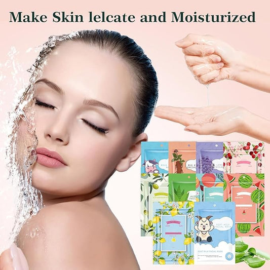 10 Pack Sheet Face Masks Skincare for All Skin Types, Hydrating Face Masks Suitable for Sensitive Skin, Sheet Masks with Natural Ingredients Bulk Facial Masks for Women Skin Care, Face Mask for Spa