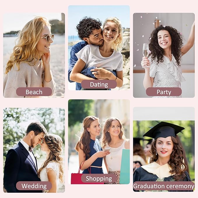 6 in 1 Curling Iron, 6 Interchangeable PTC Ceramic Barrels (0.35"-1.25"), Curling Wand Set for Long/Short Hair, 2 Temp Heating Setting, Contain Comb & Protective Glove & 2 Clips