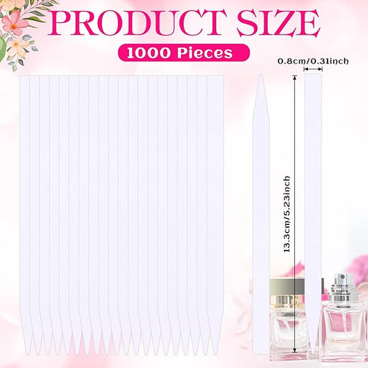 Konohan 1000 Pieces Fragrance Strips Perfume Test Strips Disposable White Blotter Essential Oils Paper Tester for Aromatherapy Testing Fragrances Scents(13.3 x 0.8 cm,Sharp)