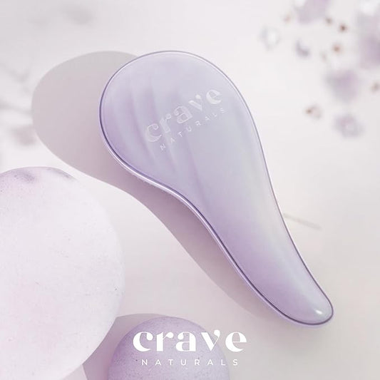 Crave Naturals Detangling Hair Brush Large Purple – Glide Thru Hair Detangler Brush for Women, Kids & Toddlers – Gentle Scalp Care, No-Pain Tangle-Free Hairbrush for All Hair Types