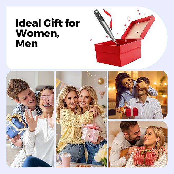 Cordless Electric Nail Drill Kit Professional Portable Electric Nail File Set Machine for Acrylic Gel Nails,Toenail Hand Feet Care,9 Speed with LED Display Ideal Gift for Men and Women-DeepGrey