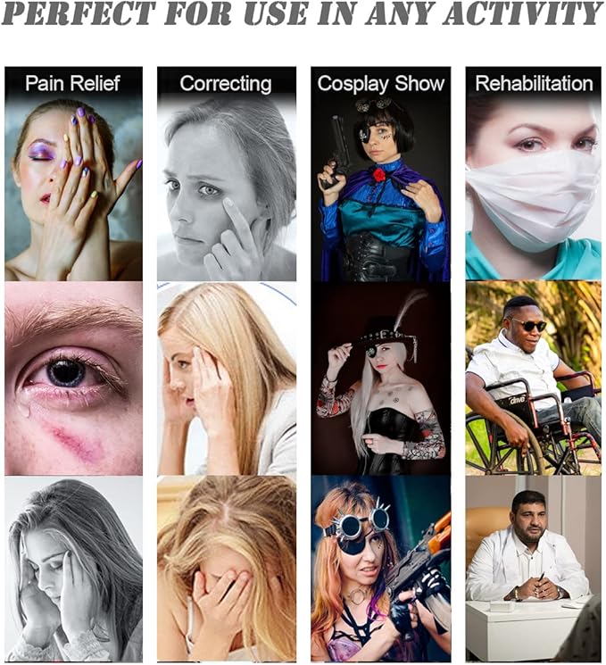 Ice Eye Patches for Puffy Eyes, Cooling Medical Eye Patch Pad Gel Pack Cover Eyepatch Cold Hot Therapy Eye Bags Dark Circles After Surgery Adult Kid (S2L2 PCS)