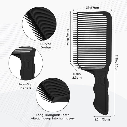 Fade Comb for Men-4PCS Fade Guide for Men Haircut Kit Includes Silicone Haircut Band,Barber Comb and Hairdressing Brush,Self Hair Cutting Tools for Home & Salon Use(Blue Hairband)